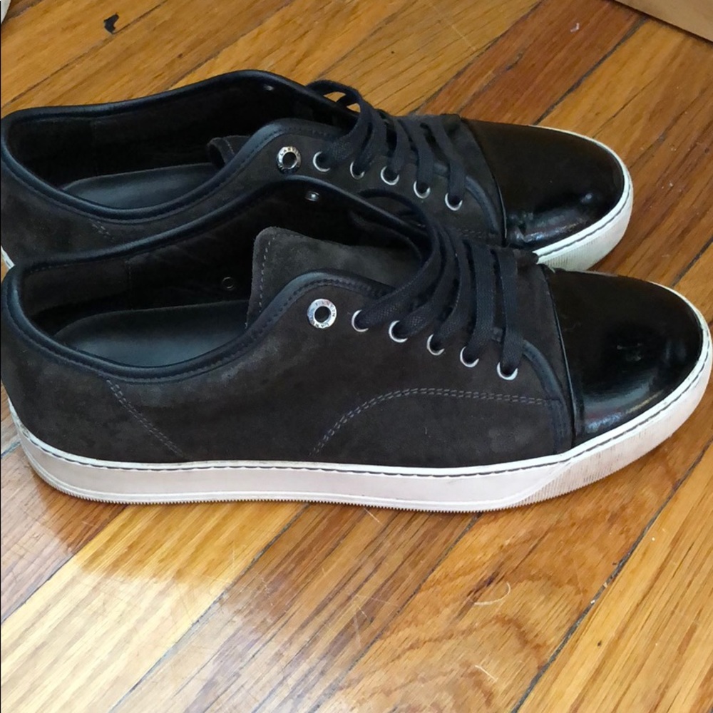 Lanvin Captoes Suede Leather Sneakers